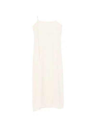 Peserico Satin Midi Dress In Neutral