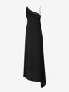 Peserico Asymmetric Midi Dress In Shiny Trim Detail On Straps And Neckline