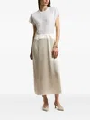 Peserico Satin Midi Dress In White