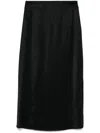 Peserico Satin Midi Skirt In Black