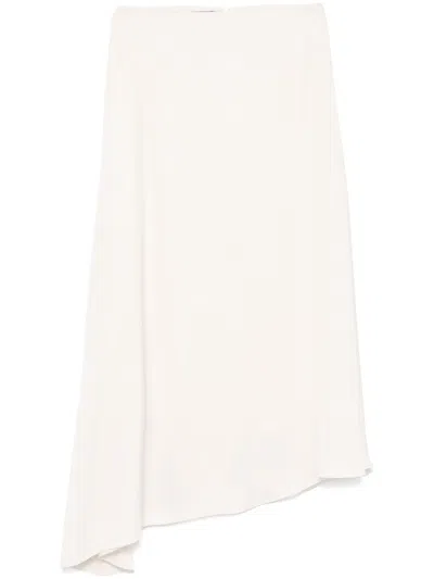 Peserico Satin Midi Skirt In White
