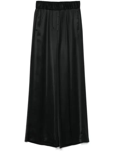 Peserico Satin Palazzo Pants In Black