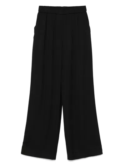 Peserico Satin Palazzo Trousers In Black