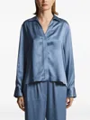 Peserico Satin-panelled Shirt In Blue