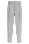 Peserico Pleated-front Satin Trousers In Gray