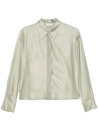Peserico Satin Shirt In Green