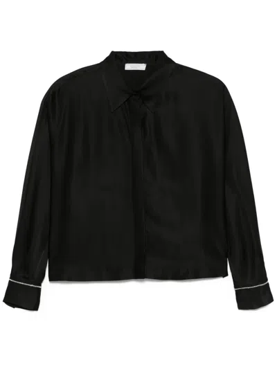 Peserico Satin Shirt In Black