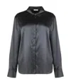 Peserico Satin Shirt In Black