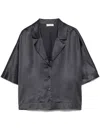 Shop Peserico Satin Shirt In Blue