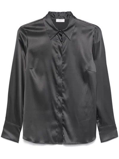 Peserico Satin Shirt In Grey