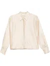 Peserico Chain-trimmed Sheer Shirt In Neutrals