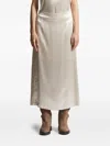 Peserico Satin Side-split Skirt In Neutral