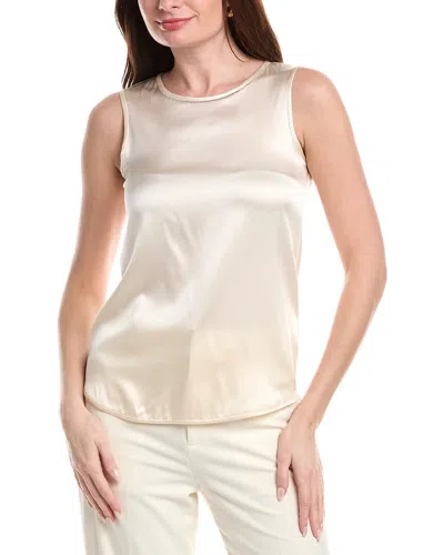 Peserico Satin Silk-blend Tank In Neutral