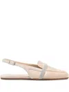 Shop Peserico Satin Slingback Pumps In Neutrals