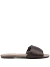 Peserico Satin Slippers In Brown