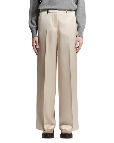 Peserico Satin Straight Palazzo Pants In White