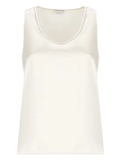 Peserico Satin Tank Top In Neutral