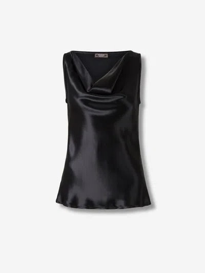 Peserico Cowl-neck Sleeveless Top In Black