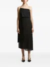 Peserico Satin-top Midi Dress In Black