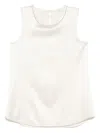 Peserico Sleeveless Crewneck Tank Top With Curved Hem In Neutrals