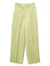 Peserico Satin Trousers In Green