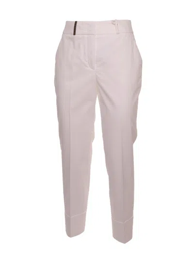 Peserico Satin Trousers In Neutral