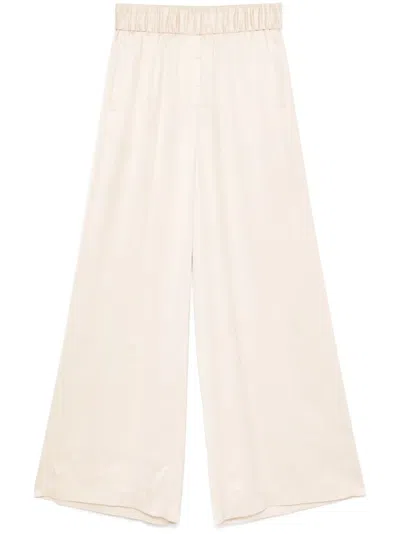 Peserico Satin Trousers In White