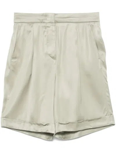 Peserico Satined Shorts In Green