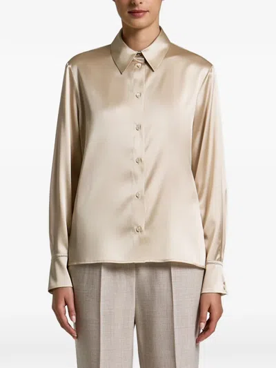 Peserico Satin-finish Long-sleeve Shirt In Multi