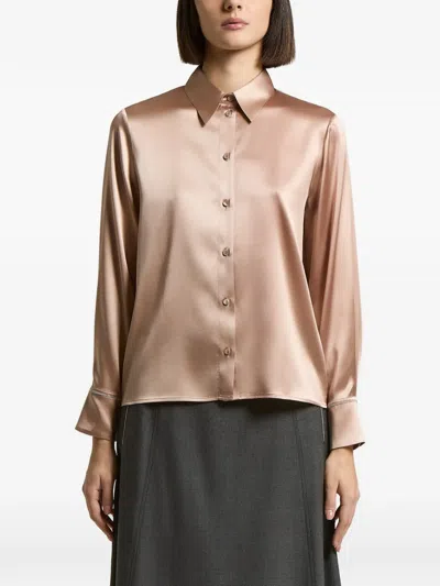 Peserico Satin-finish Shirt In Animal Print