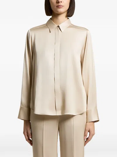Peserico Satin-finish Shirt In Brown