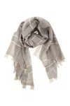 Peserico Scarves In Virgin Wool And Viscose In Brown