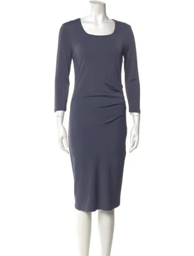 Pre-owned Peserico Scoop Neck Knee-length Dress In Blue