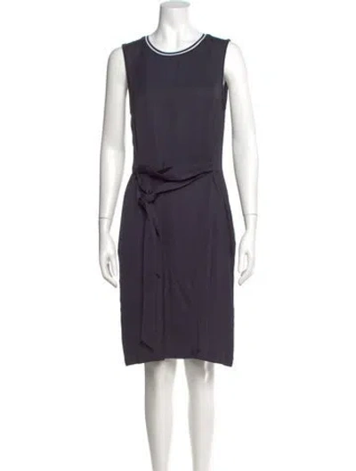 Pre-owned Peserico Scoop Neck Knee-length Dress In Blue