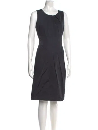 Pre-owned Peserico Scoop Neck Knee-length Dress In Gray