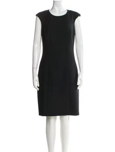 Pre-owned Peserico Scoop Neck Knee-length Dress In Gray