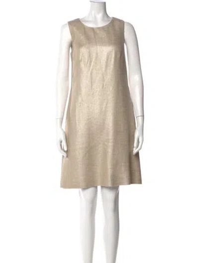 Pre-owned Peserico Scoop Neck Knee-length Dress In Neutral