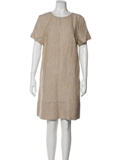 Pre-owned Peserico Scoop Neck Knee-length Dress In Neutral