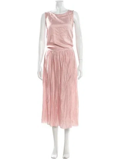 Pre-owned Peserico Scoop Neck Long Dress In Pink