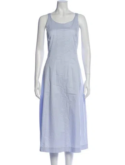 Pre-owned Peserico Scoop Neck Long Dress W/ Tags In Blue