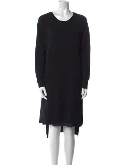 Pre-owned Peserico Scoop Neck Midi Length Dress In Black