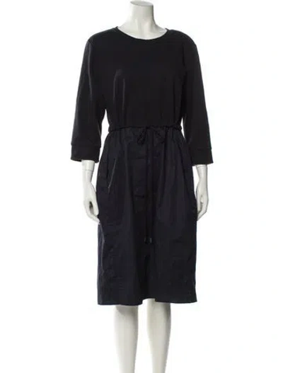 Pre-owned Peserico Scoop Neck Midi Length Dress In Black