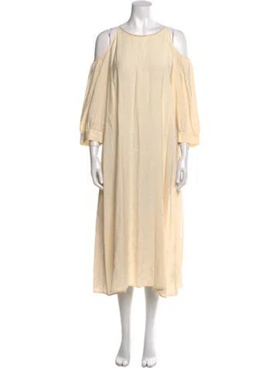 Pre-owned Peserico Scoop Neck Midi Length Dress In Neutral