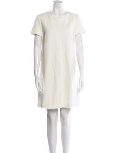Pre-owned Peserico Scoop Neck Mini Dress In Neutral