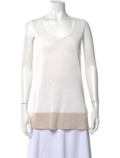 Pre-owned Peserico Scoop Neck Sweater In White