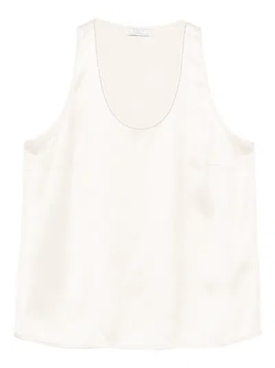 Peserico Scoop-neck Top In Neutral
