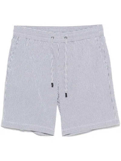 Peserico Seersucker Shorts In Blue