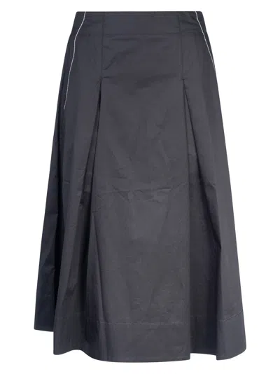 Peserico Semi-ribbed Waist Skirt In C