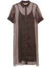 Peserico Semi-transparentes Hemdkleid In Braun