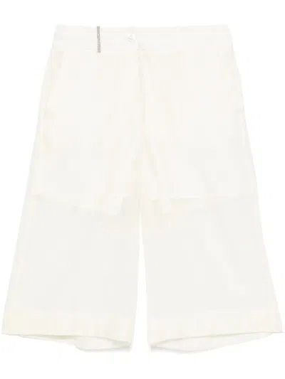 Peserico Semi-sheer Shorts In Neutrals